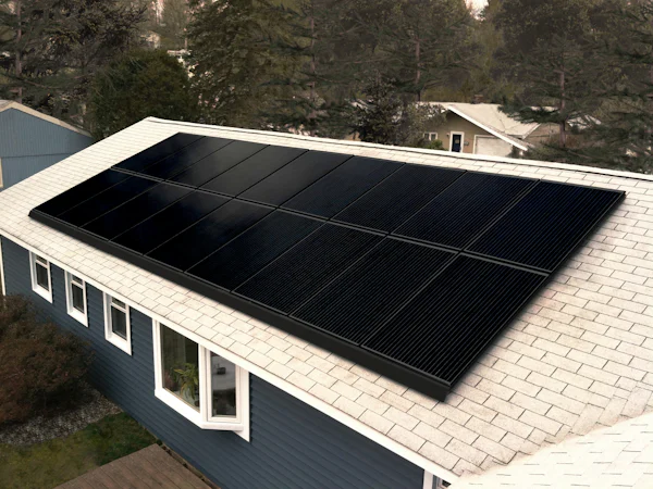 Solar panels on a home roof