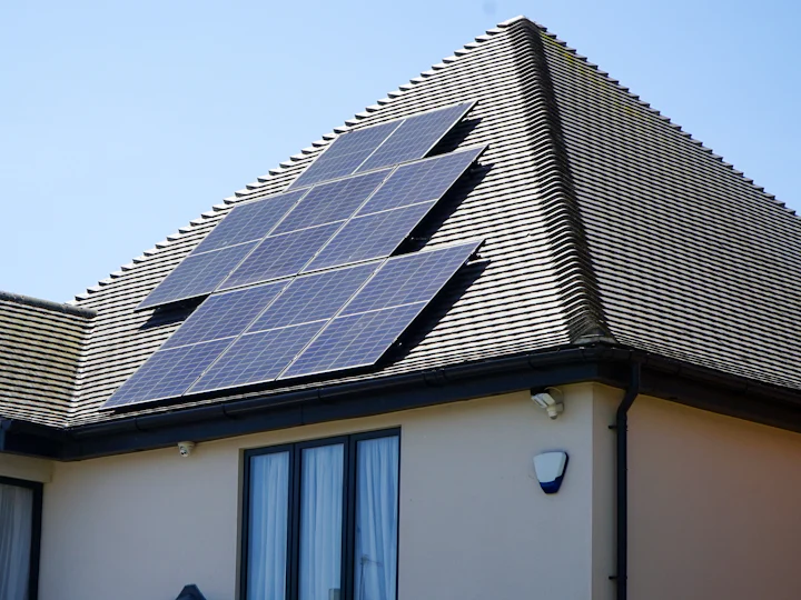 Home with solar panels on the roof